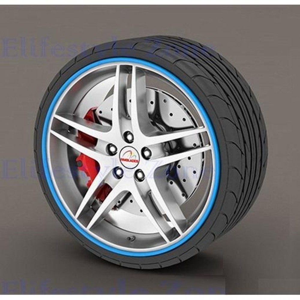 Set protectie jante, calitate Premium, 4 inele din plastic, culoare ALBASTRU - AVX-T2394-2 - AVEX