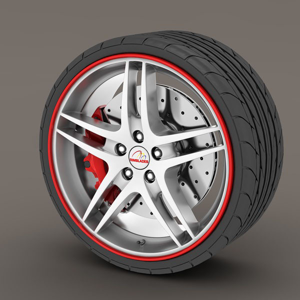 Set protectie jante, calitate Premium, 4 inele din plastic, culoare ROSU - AVX-T2394-1 - AVEX