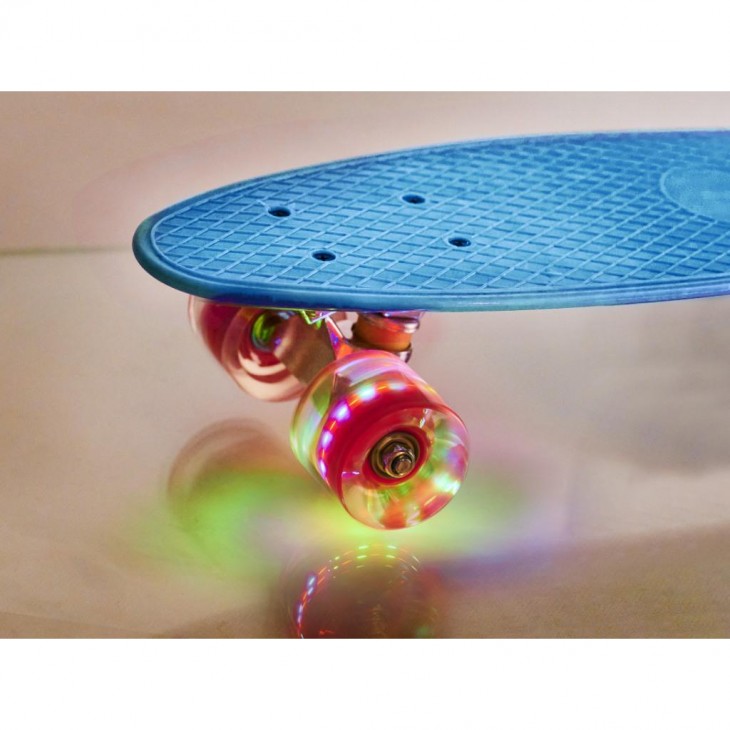 Skateboard Penny Board pentru copii cu roti din cauciuc, iluminate LED, culoare Albastra - AVX-KX5375_2 - AVEX