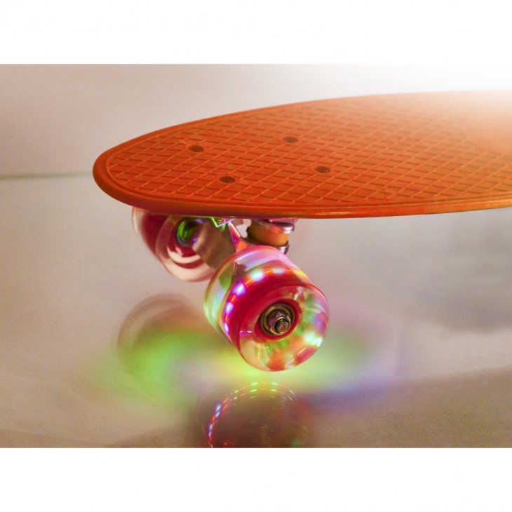 Skateboard Penny Board pentru copii cu roti din cauciuc, iluminate LED, culoare Orange - AVX-KX5375_4 - AVEX