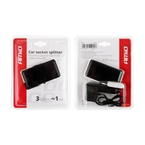 Splitter bricheta auto SOC2 3+1 USB, AMIO