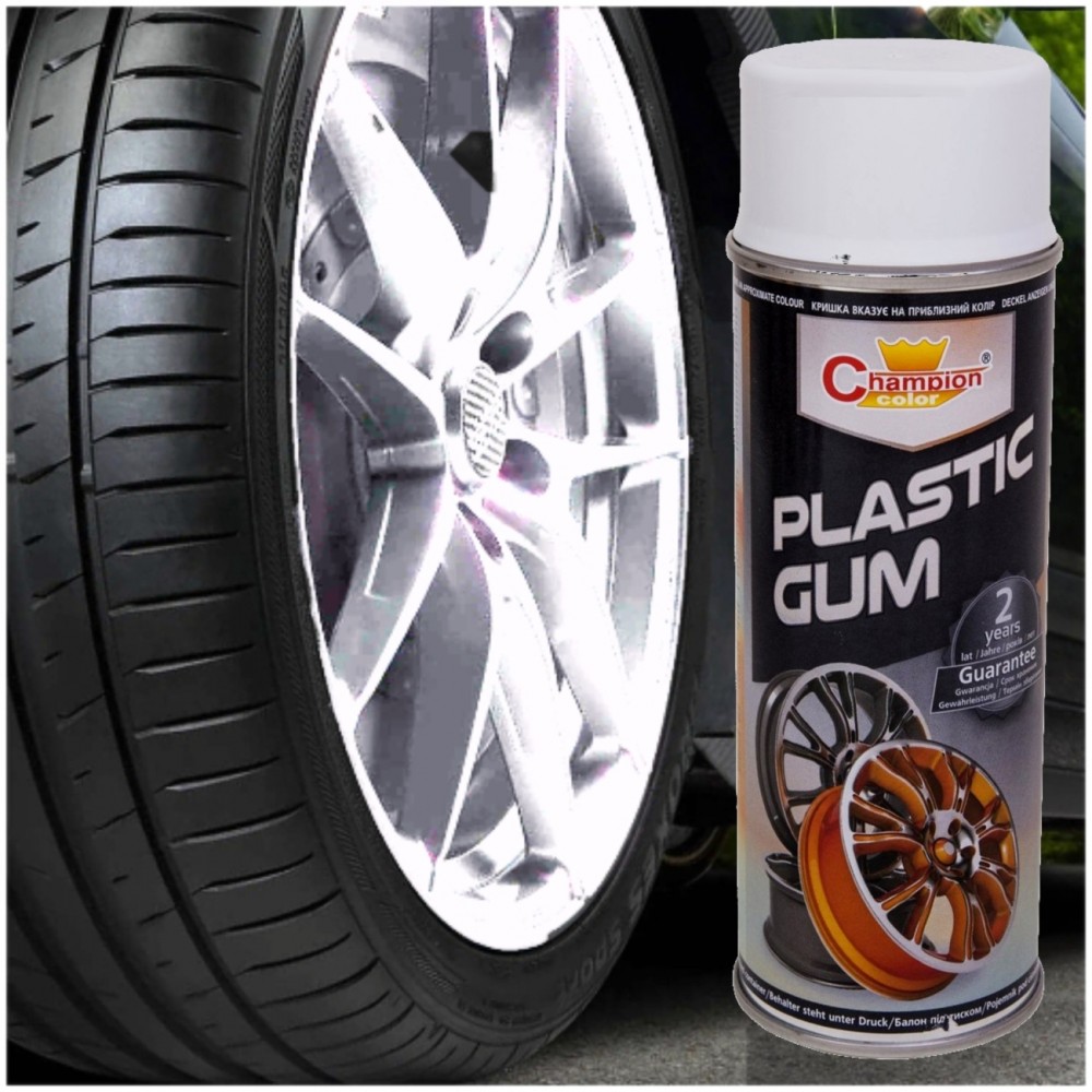 Spray Vopsea Cauciucata pentru Jante, culoare Alba, 400ml, Champion Color - AVX-280317-1ALB - AVEX