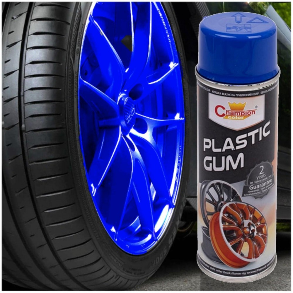 Spray Vopsea Cauciucata pentru Jante, culoare Albastra, 400ml, Champion Color - AVX-280317-1BLUE - AVEX