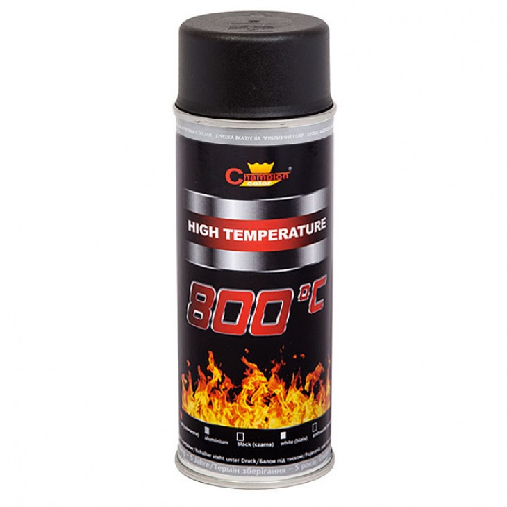 Spray Vopsea Rezistenta Termic pentru Etrieri, culoare Negru, 400ml, Champion Color, 800 °C - AVX-T4914 - AVEX