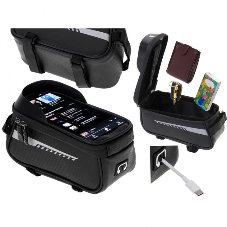 Suport Telefon IMPERMEABIL tip Geanta, montaj pe Motocicleta sau Bicicleta - AVX-KX5341 - AVEX