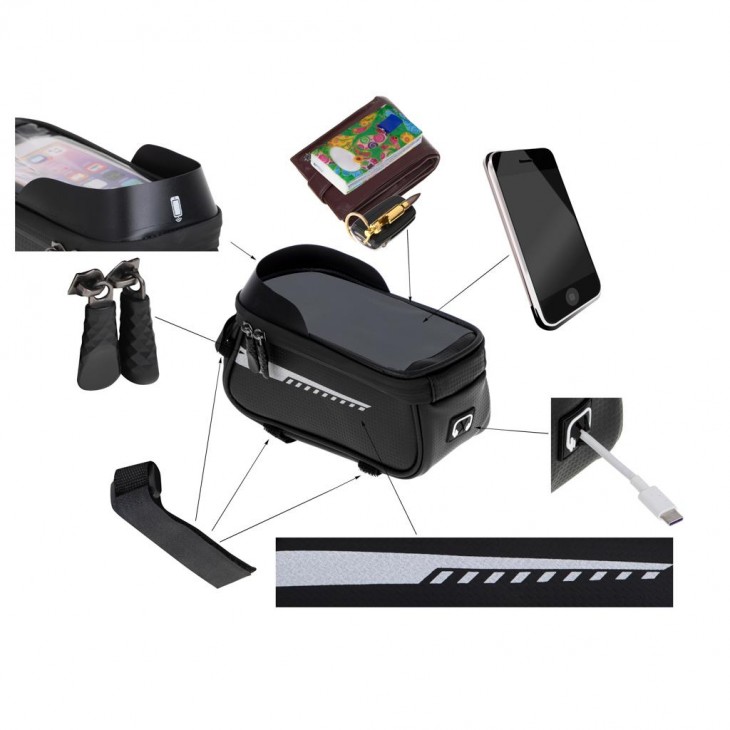 Suport Telefon IMPERMEABIL tip Geanta, montaj pe Motocicleta sau Bicicleta - AVX-KX5341 - AVEX