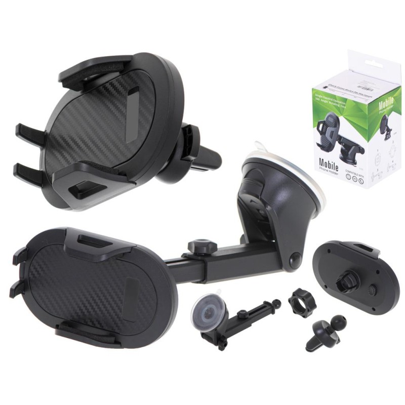 Suport de telefon 2in1 cu prindere in parbriz sau grila de ventilatie - AVX-KX5340_2 - AVEX