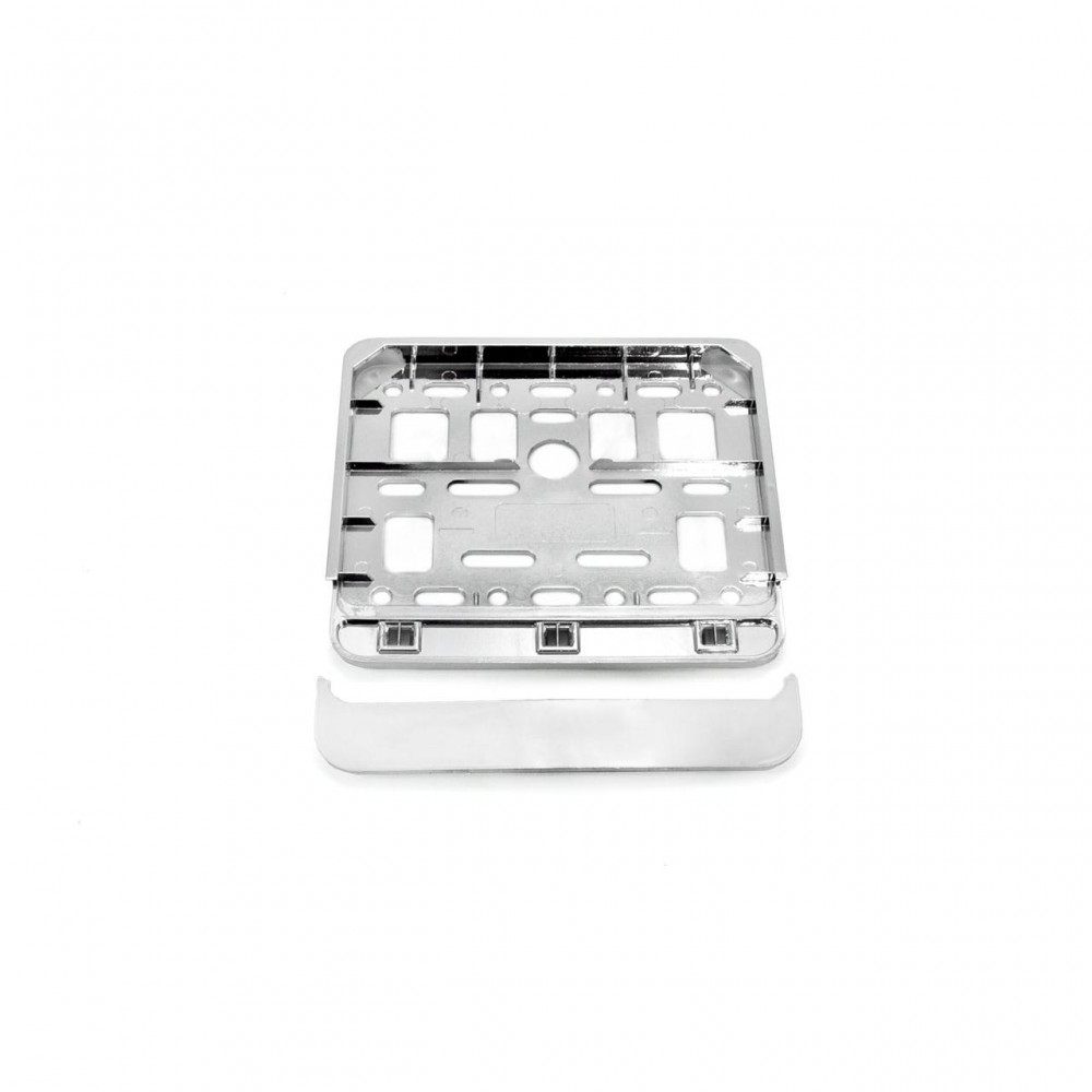 Suport numar inmatriculare cromat pentru scooter 11.4 x 14cm - AVX-AM01168 - AMIO