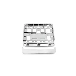 Suport numar inmatriculare cromat pentru scooter 11.4 x 14cm, AMIO