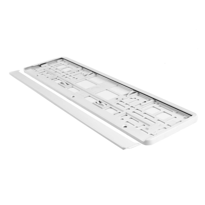Suport numar inmatriculare din plastic, calitate Premium, culoare ALBA
