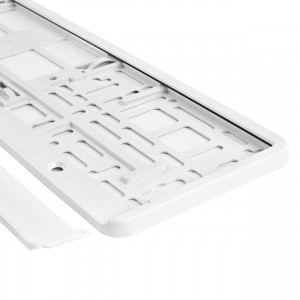 Suport numar inmatriculare din plastic, calitate Premium, culoare ALBA