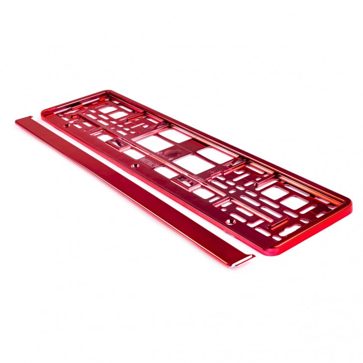 Suport numar inmatriculare din plastic, calitate Premium, culoare ROSIE - AVX-AM01170C - AMIO
