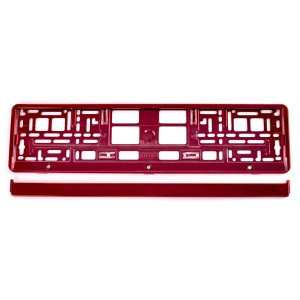 Suport numar inmatriculare din plastic, calitate Premium, culoare ROSIE