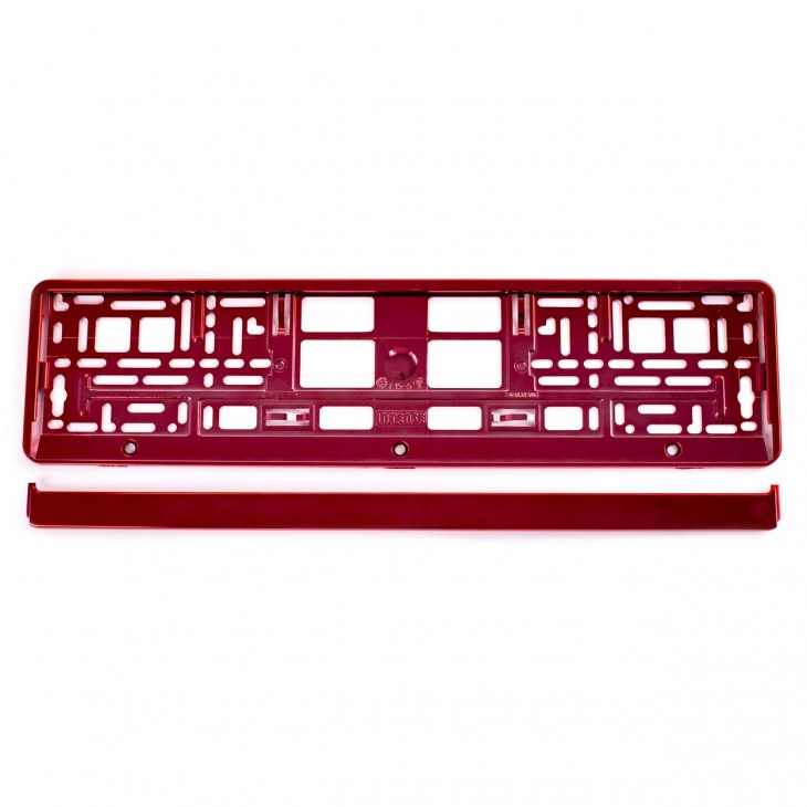 Suport numar inmatriculare din plastic, calitate Premium, culoare ROSIE - AVX-AM01170C - AMIO