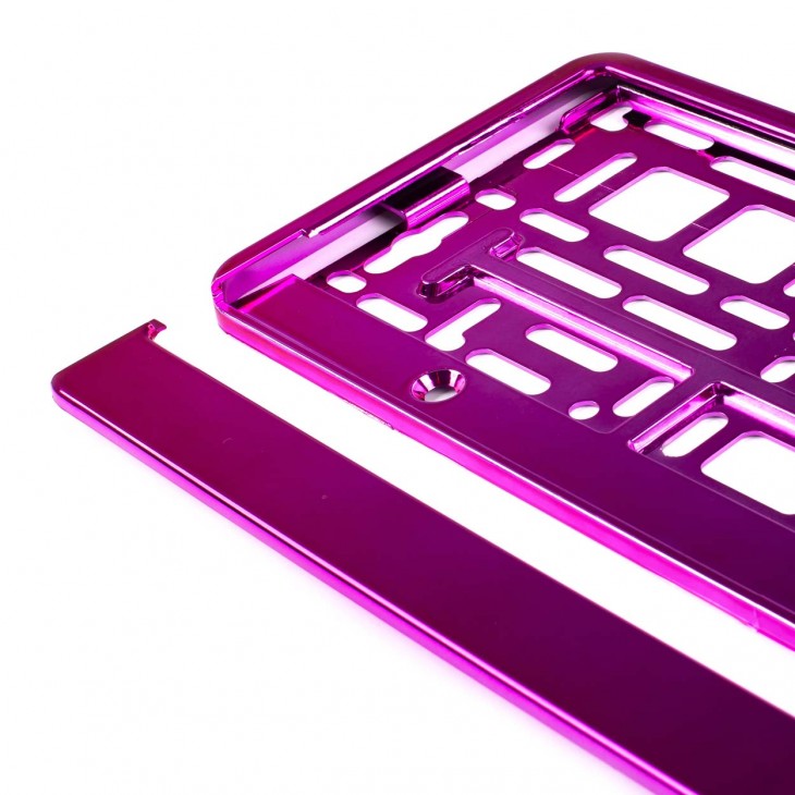 Suport numar inmatriculare din plastic, calitate Premium, culoare ROZ - AVX-AM01170R - AMIO