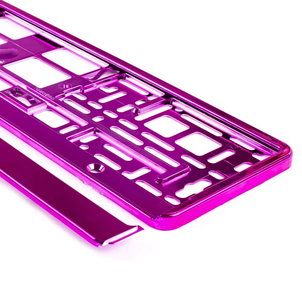Suport numar inmatriculare din plastic, calitate Premium, culoare ROZ - AVX-AM01170R - AMIO