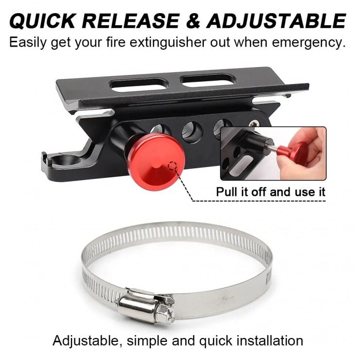 Suport universal pentru Extinctor, Stingator, cu prindere pe rollbar sau cabina, destinatie ATV, SSV, UTV, Off-Road - AVX-T091023-12 - AVEX