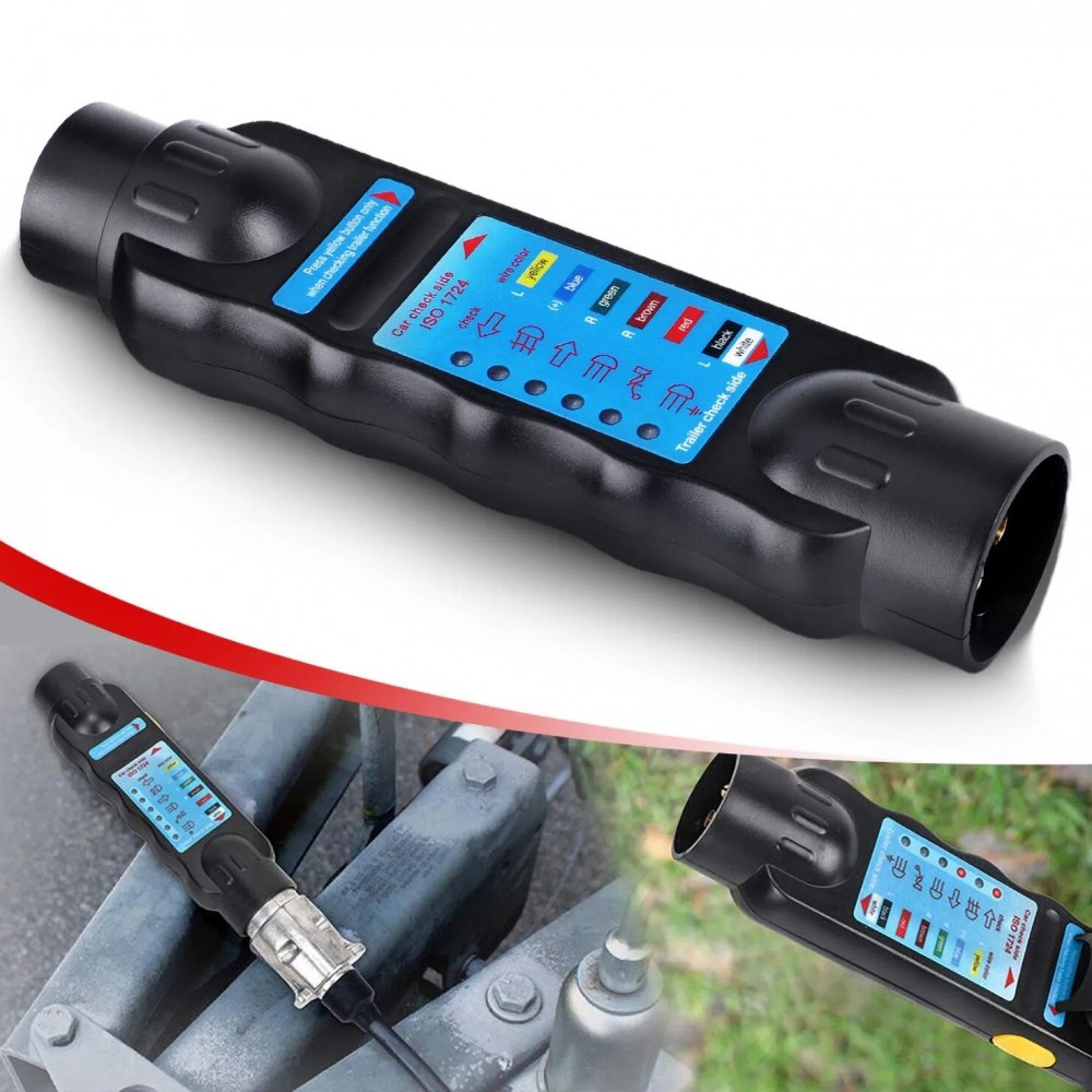 Tester Profesional pentru prize, fise si instalatii electrice remorca cu adaptoare 13/7 si 7/13 - AVX-AM03225 - AMIO