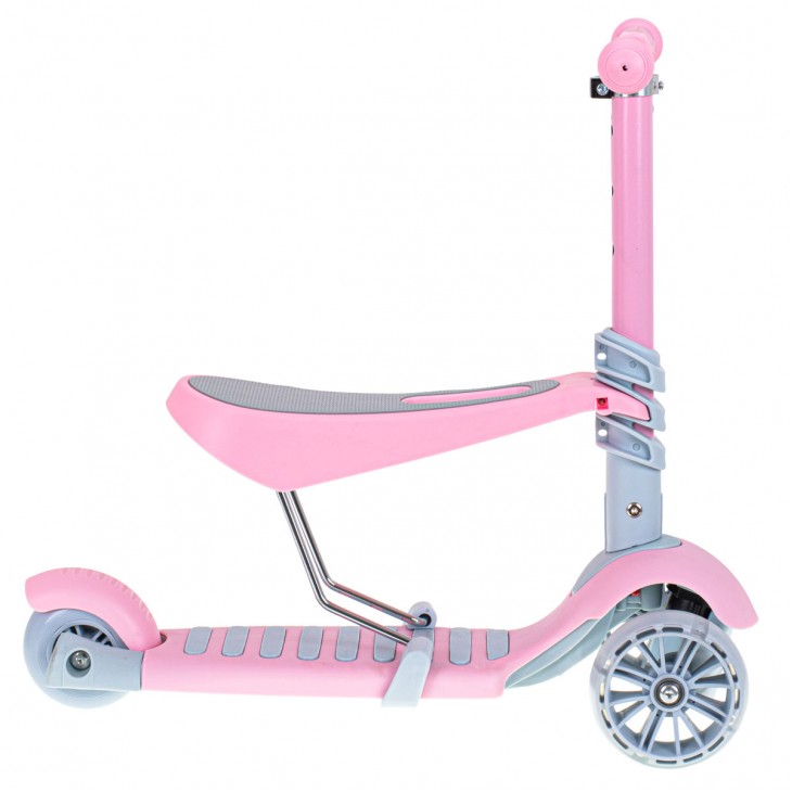 Tricicleta + Trotineta + Skateboard (3in1) roti iluminate LED - ROZ - AVX-K6626 - AVEX