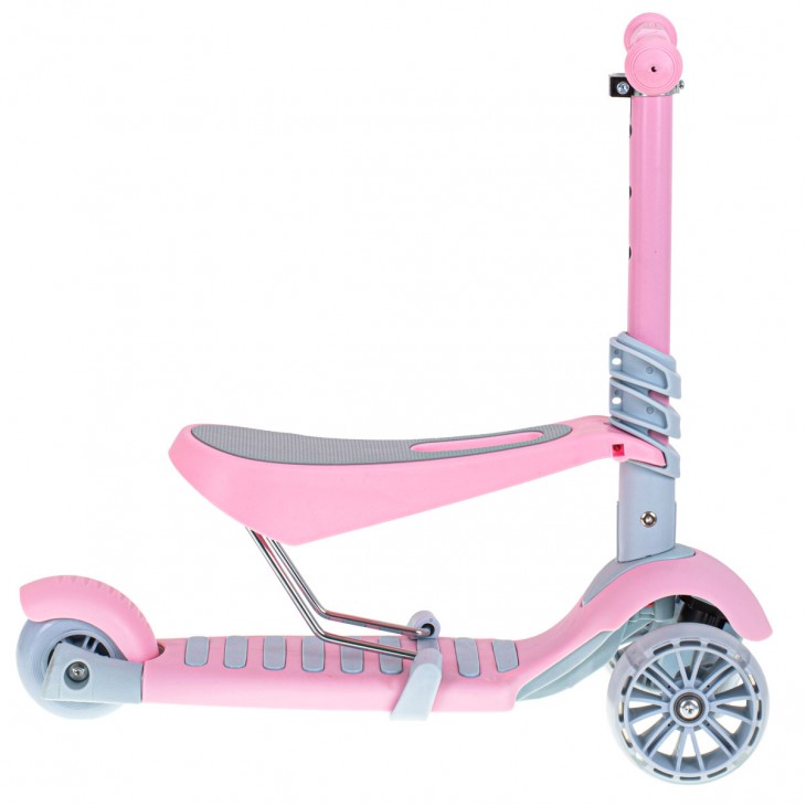 Tricicleta + Trotineta + Skateboard (3in1) roti iluminate LED - ROZ - AVX-K6626 - AVEX
