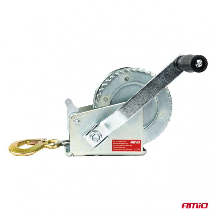 Troliu Manual cu manivela si blocaj, capacitate 450kg, cablu metalic lungime 5m, AVX-AM03282 - AVX-AM03282 - AMIO
