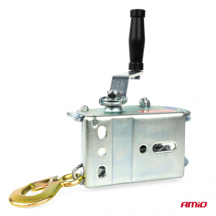 Troliu Manual cu manivela si blocaj, capacitate 450kg, cablu metalic lungime 5m, AVX-AM03282 - AVX-AM03282 - AMIO