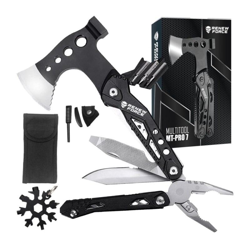 Unealta de supravietuire 17-in-1, model Black Axe Multi-tool pentru camping, calatorii, offroad, ATV, SSV, model AVX-WT-MT-PRO-7 - AVX-WT-MT-PRO-7 - AVEX