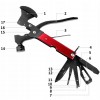 Unealta de supravietuire 17-in-1, model Red Axe Multi-tool pentru camping, calatorii, offroad, ATV, SSV, model AVX-WT-MT-PRO-5 - AVX-WT-MT-PRO-5 - AVEX
