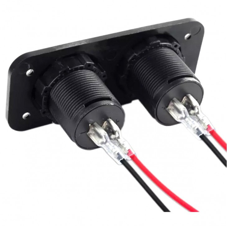 Voltmetru cu 2 x porturi incarcare USB, pentru vehicule offroad, ATV, SSV, quad, moto sau utilaje agricole, alimentare 12V - AVX-PLS37B - AVEX