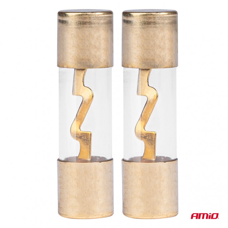 Set 2 sigurante din sticla tip AGU, contacte aurite, 20A -  - AMIO