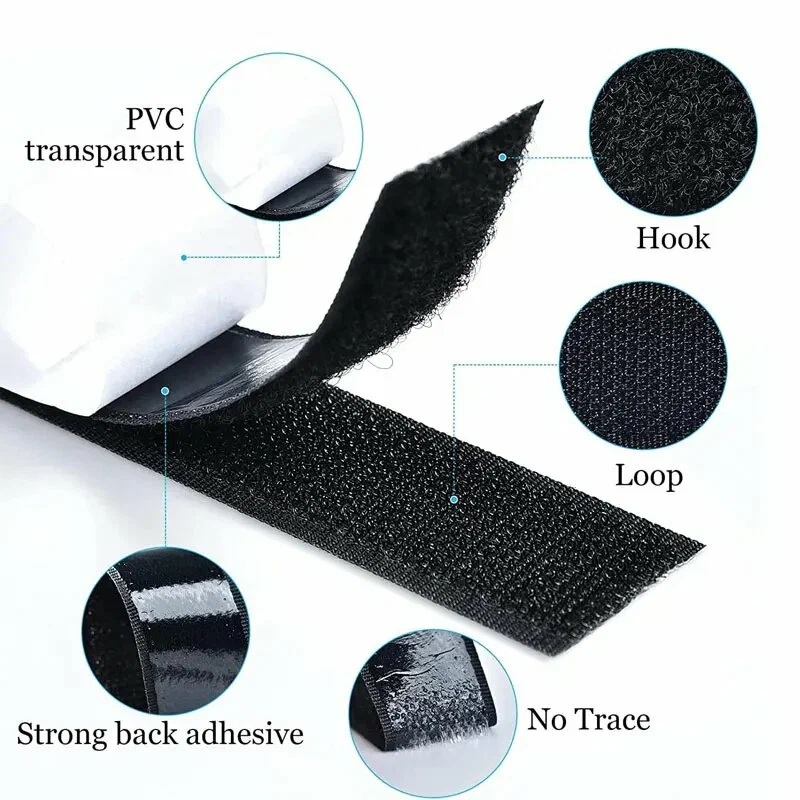 Banda Velcro autoadeziva, dimensiuni 30mm latime x 100cm lungime, culoare neagra Banda Velcro autoadeziva, dimensiuni 30mm latime x 100cm lungime, culoare neagra