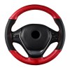 Husa volan din Piele Neagra Perforata + Carbon Red si ata rosie pentru cusut, marime M, diametru 37 - 39 cm Husa volan din Piele Neagra Perforata + Carbon Red si ata rosie pentru cusut, marime M, diametru 37 - 39 cm