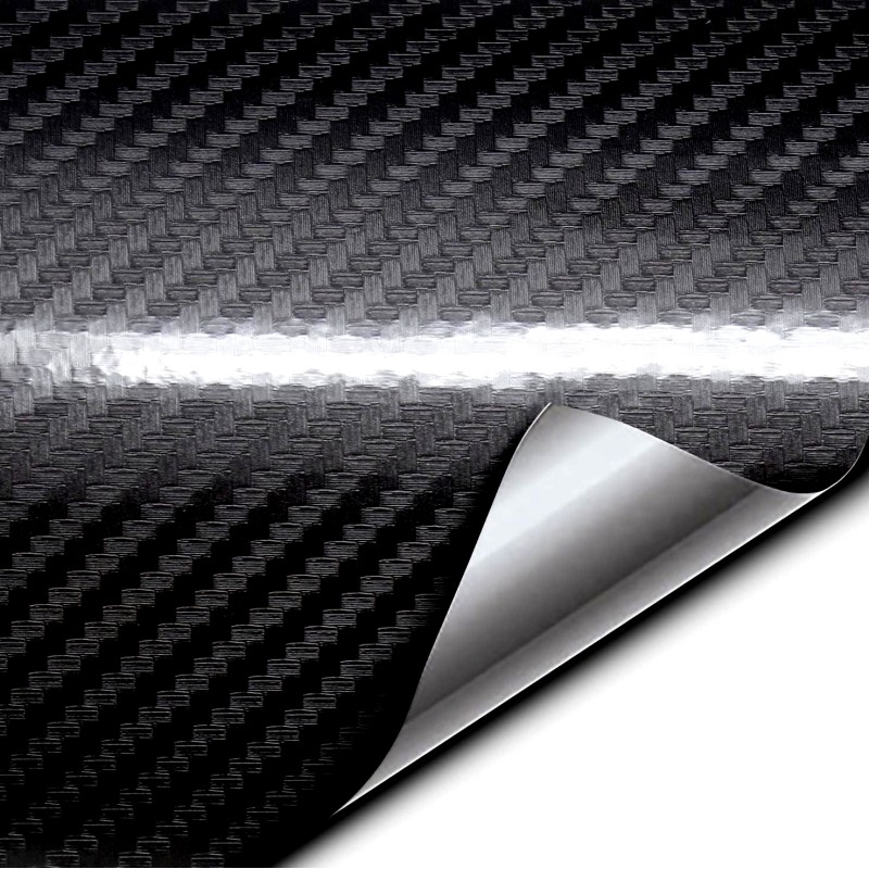 Rola folie colantare auto Carbon 5D Lacuit Negru, dimensiune 18m x 1,52m