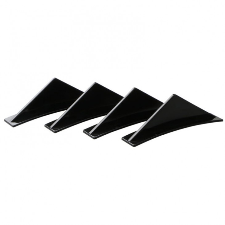 Set 4 aripioare TUNING curbate pentru bara - deflector spate, culoare negru lucios, montaj cu surub sau banda dublu adeziva -  - AVEX