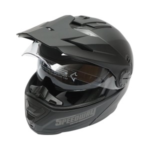 Casca motocross integrala negru mat cu viziera transparenta si ochelari de soare, marimea L, model LION Casca motocross integrala negru mat cu viziera transparenta si ochelari de soare, marimea L, model LION