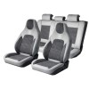 Set huse scaune auto Premium, model BLAZE Elite, design Sportiv,  universale, ergonomice, Piele Ecologica cu insertii textile, culoare Gri/Crem
