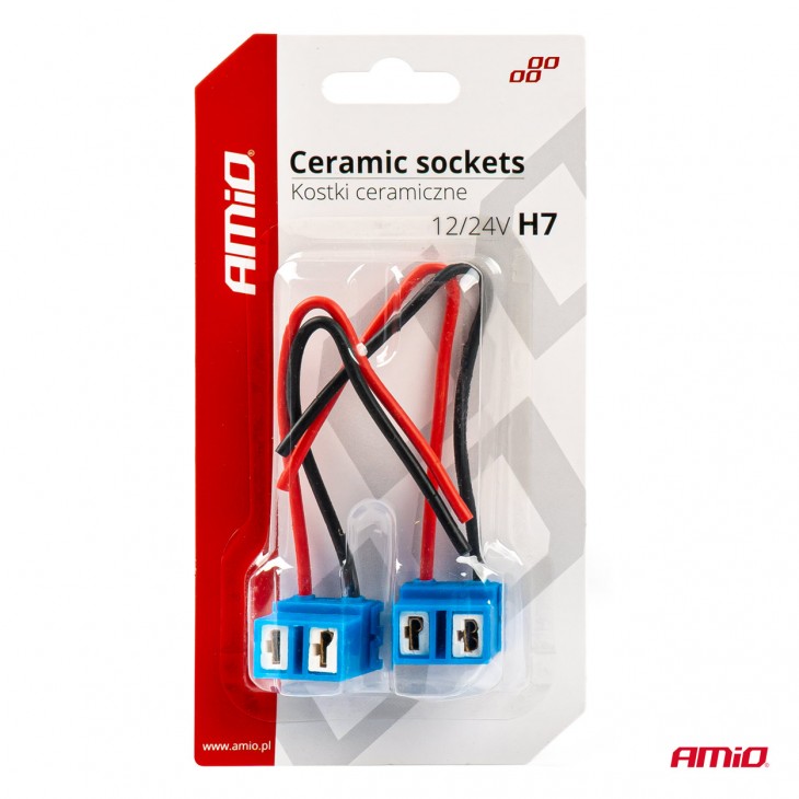 Set 2 mufe ceramice soclu H7, rezistente termic, L Shape -  - AMIO