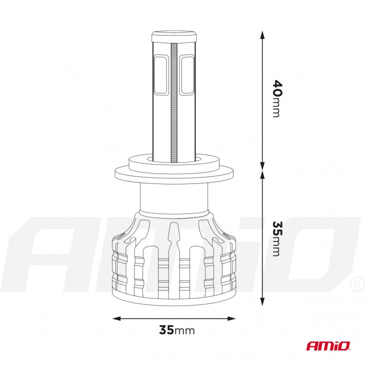 Instalatie LED COB 2Side AMiO, compatibil H4, destinat competitiilor auto sau off-road -  - AMIO