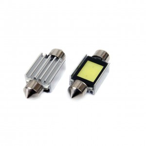 Set becuri auto cu LED CANBUS sofit compatibil C5W 2xCOB 36mm Alb 12V, destinat competitiilor auto sau off-road