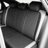 Set huse scaune auto Premium, model DIAMOND Core, design Sportiv,  universale, ergonomice, Piele Ecologica Matlasata, culoare Negru/Gri