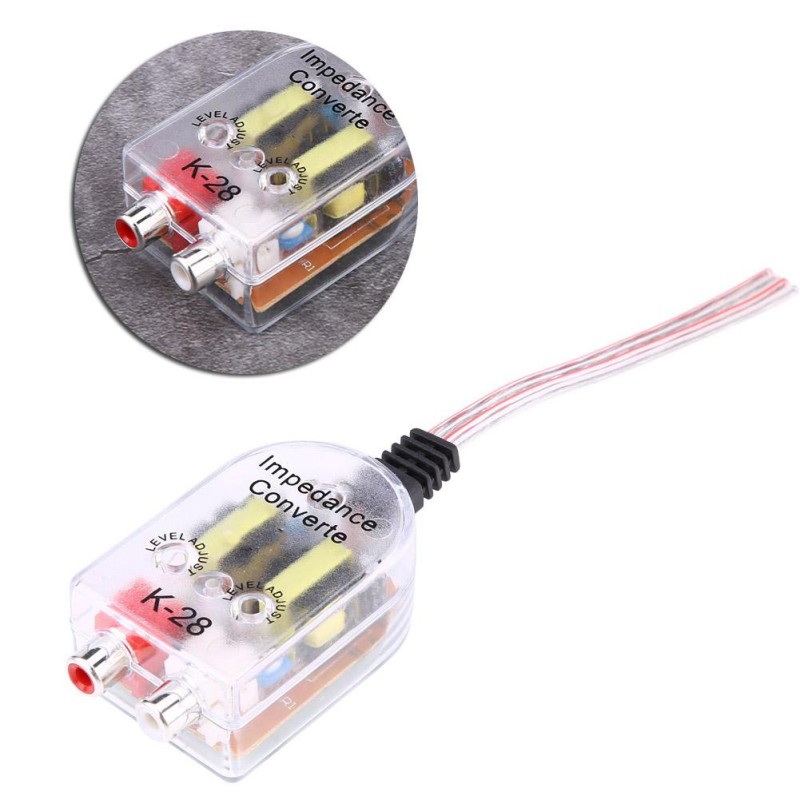 Convertor nivel semnal Hi-Low STEREO cu intrare 2 x RCA Convertor nivel semnal Hi-Low STEREO cu intrare 2 x RCA