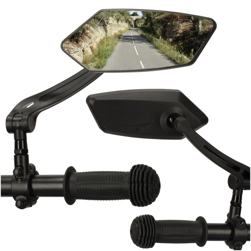 Set 2 Oglinzi retrovizoare pentru bicicleta, reglabile 360 grade, culoare Neagra Set 2 Oglinzi retrovizoare pentru bicicleta, reglabile 360 grade, culoare Neagra