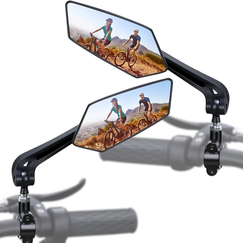 Set 2 Oglinzi retrovizoare pentru bicicleta, reglabile 360 grade, culoare Neagra Set 2 Oglinzi retrovizoare pentru bicicleta, reglabile 360 grade, culoare Neagra