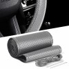 Husa volan din PIELE GRI + ATA GRI, diametru 37 - 39 cm (se coase, aspect ORIGINAL) Husa volan din PIELE GRI + ATA GRI, diametru 37 - 39 cm (se coase, aspect ORIGINAL)