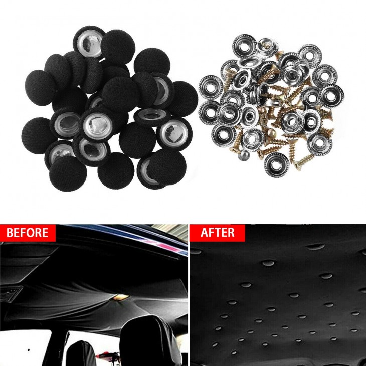 Set 12 clipsuri pentru reparatii tapiterie plafon auto, culoare Negru -  - AVEX