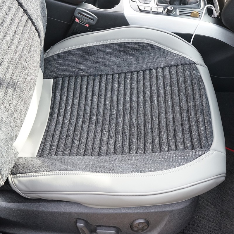 Set huse scaune auto Premium, model BLAZE Elite, design Sportiv,  universale, ergonomice, Piele Ecologica cu insertii textile, culoare Gri/Crem