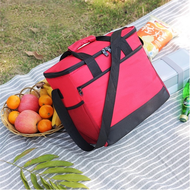 Geanta termoizolanta pentru picnic sau plaja, capacitate 16l, culoare Rosie -  - AVEX