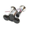 Claxon bitonal cu 2 goarne, Super Puternic, 178db, alimentare 12V, CU COMPRESOR electric inclus, culoare Crom/Negru Claxon bitonal cu 2 goarne, Super Puternic, 178db, alimentare 12V, CU COMPRESOR electric inclus, culoare Crom/Negru