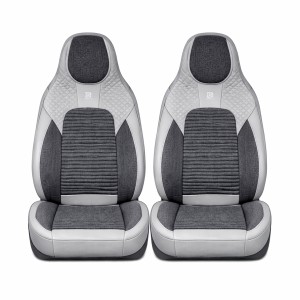 Set huse scaune auto Premium, model BLAZE Elite, design Sportiv, universale, ergonomice, Piele Ecologica cu insertii textile, culoare Gri/Crem Set huse scaune auto Premium, model BLAZE Elite, design Sportiv, universale, ergonomice, Piele Ecologica cu insertii textile, culoare Gri/Crem