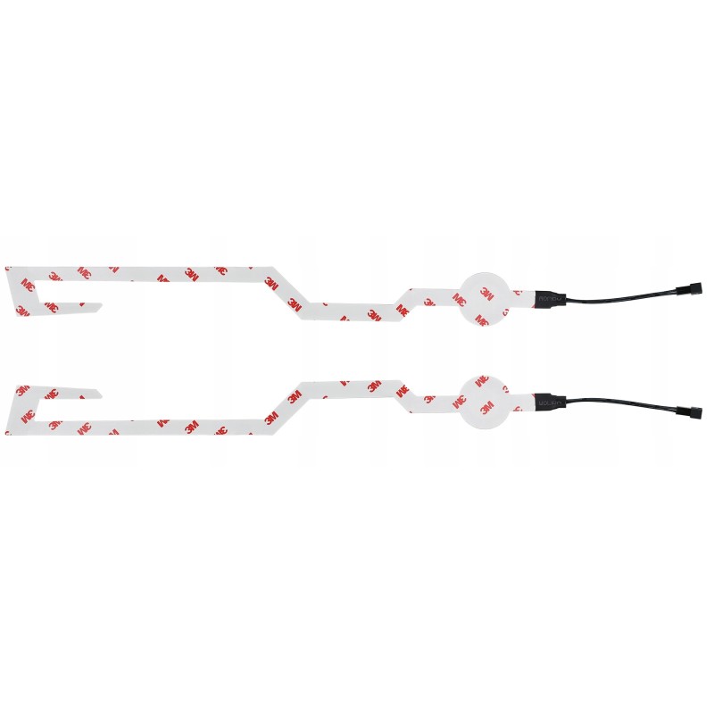 Set 2 benzi LED pentru iluminare casca moto, culoare alba, telecomanda cu fir, alimentare baterii Set 2 benzi LED pentru iluminare casca moto, culoare alba, telecomanda cu fir, alimentare baterii